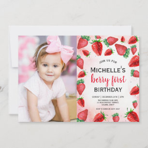 Invitación al primer cumpleaños de Berry, cumpleañ