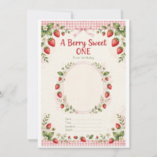 Invitación al primer cumpleaños de Berry - Foto de