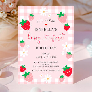 Invitación al primer cumpleaños de Berry, primer n