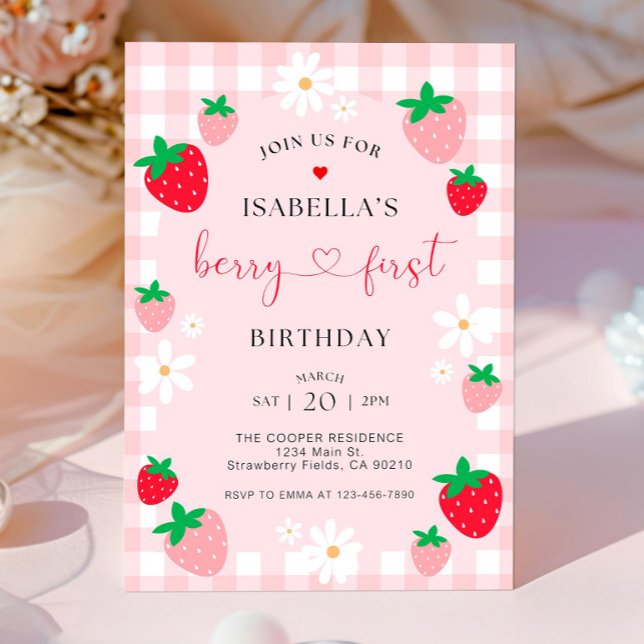 Invitación al primer cumpleaños de Berry, primer n (Subido por el creador)