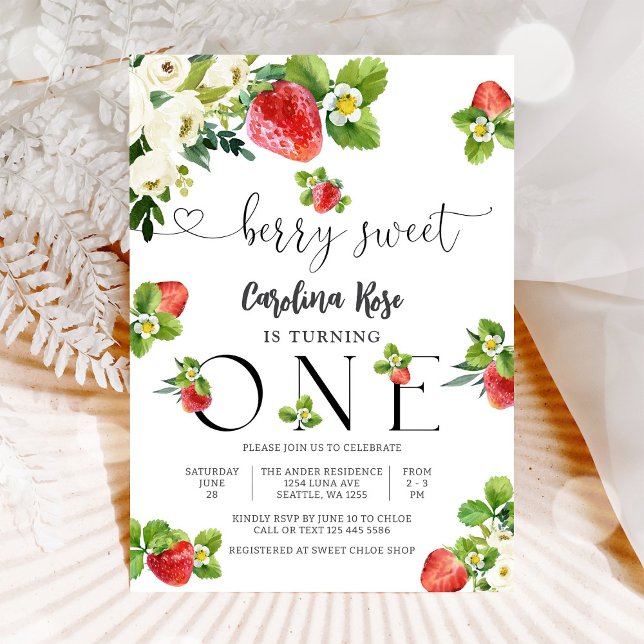 Invitación al Primer Cumpleaños de Berry Sweet (Subido por el creador)
