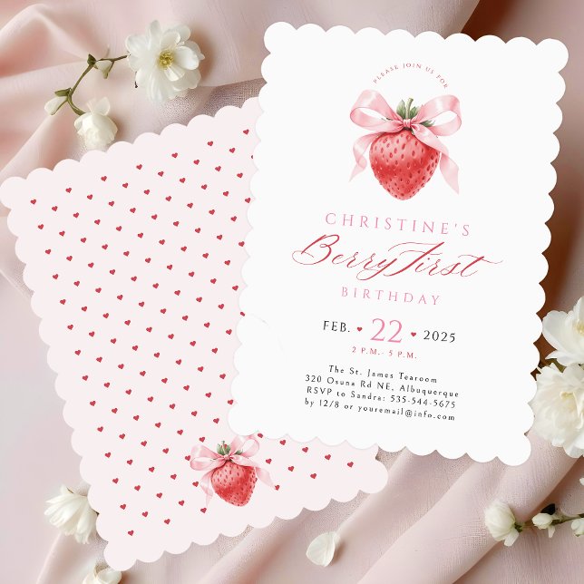 Invitación al primer cumpleaños de Bow Berry (Subido por el creador)