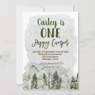 Invitación al primer cumpleaños de Boy Forest Camp