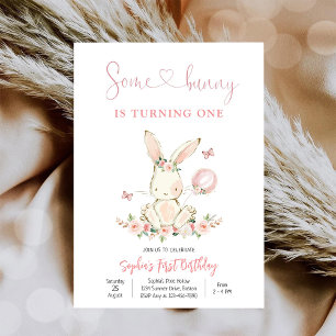 Invitación al primer cumpleaños de Bunny
