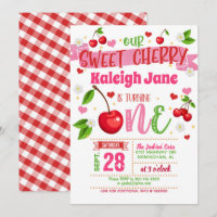 Invitación al Primer Cumpleaños de Cherry