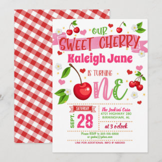 Invitación al Primer Cumpleaños de Cherry