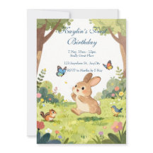 Invitación al Primer Cumpleaños de Conejito Adorab