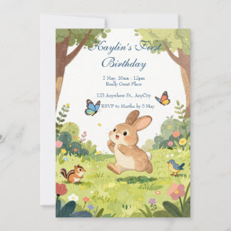 Invitación al Primer Cumpleaños de Conejito Adorab