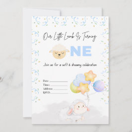 Invitación al primer cumpleaños de Corderito