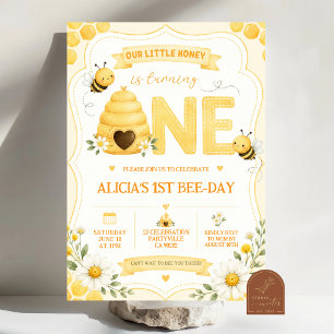 Invitación al primer cumpleaños de Daisy Yellow Ho