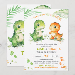 Invitación al Primer Cumpleaños de Dinosaurio para