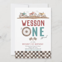 Invitación al primer cumpleaños de Dirt Bike