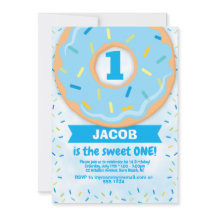 Invitación al primer cumpleaños de Donut Chico roc