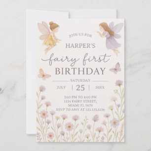 Invitación al primer cumpleaños de Fairy Garden