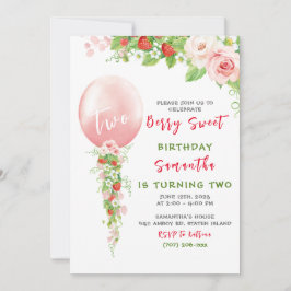 Invitación al primer cumpleaños de fresa