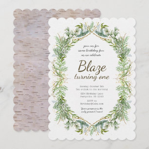 Invitación al primer cumpleaños de Greenery