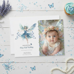 Invitación al Primer Cumpleaños de Hada Azul Pol