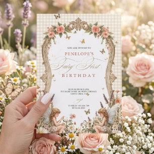 Invitación al Primer Cumpleaños de Hada Jardín C