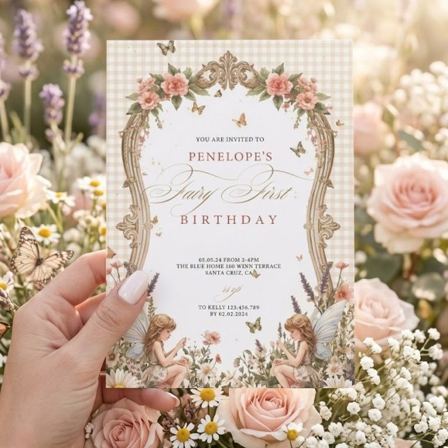 Invitación al Primer Cumpleaños de Hada | Jardín C (Subido por el creador)