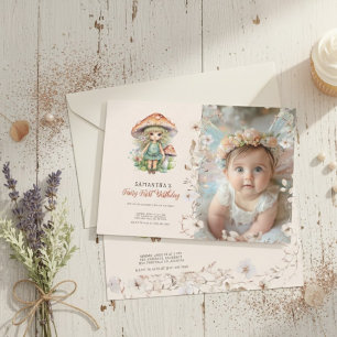 Invitación al Primer Cumpleaños de Hada Púrpura