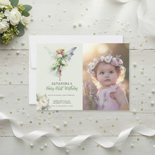 Invitación al primer cumpleaños de hada Verde po