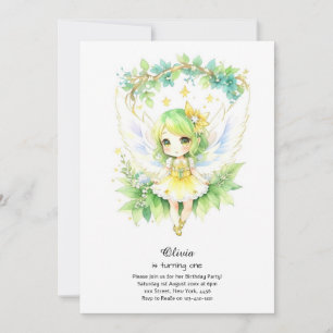 Invitación al primer cumpleaños de hadas