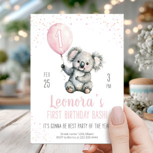 Invitación al primer cumpleaños de Koala