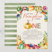 Invitación al primer cumpleaños de la Calabaza de