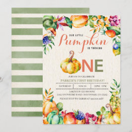 Invitación al primer cumpleaños de la Calabaza de