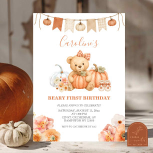 Invitación al primer cumpleaños de la calabaza del