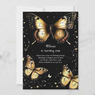 Invitación al primer cumpleaños de la mariposa
