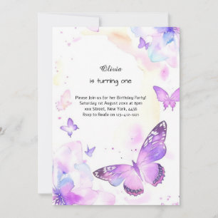 Invitación al primer cumpleaños de la mariposa