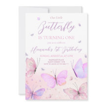 Invitación al primer cumpleaños de la mariposa