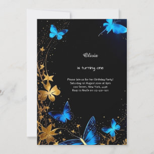 Invitación al primer cumpleaños de la mariposa