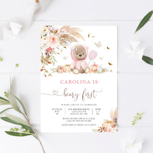 Invitación al Primer Cumpleaños de la Niña del Osi