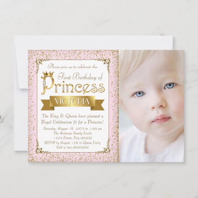 Invitación al Primer Cumpleaños de la Princesa Ros (Anverso)
