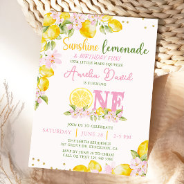 Invitación al Primer Cumpleaños de Limonada de Sol