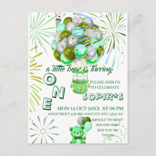 Invitación al primer cumpleaños de Little Bear con