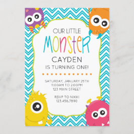 Invitación al primer cumpleaños de Little Monster