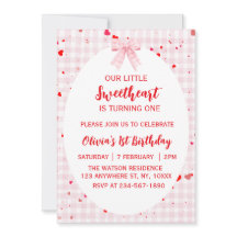 Invitación al primer cumpleaños de Little Sweethea