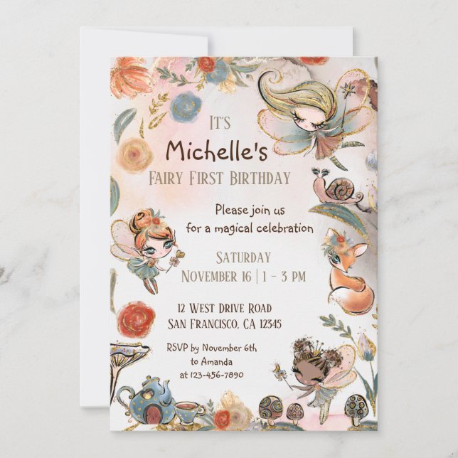 Invitación al primer cumpleaños de los hatos fores (Anverso)