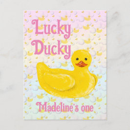 Invitación al primer cumpleaños de Lucky Ducky