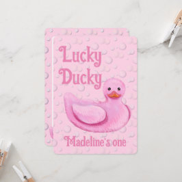 Invitación al primer cumpleaños de Lucky Ducky