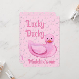 Invitación al primer cumpleaños de Lucky Ducky