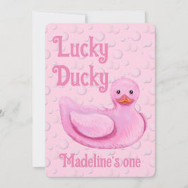 Invitación al primer cumpleaños de Lucky Ducky