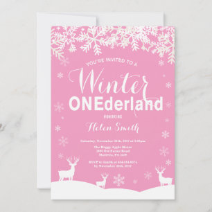 Invitación al primer cumpleaños de Onederland Pink