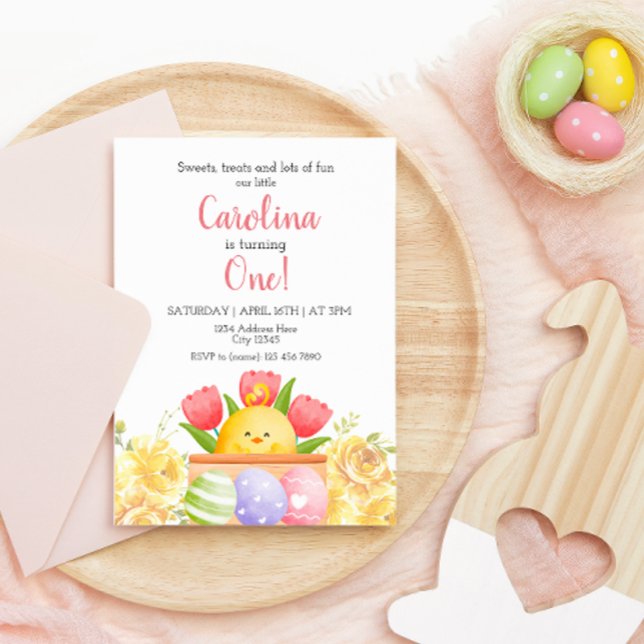 Invitación al primer cumpleaños de Pascua (Subido por el creador)