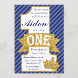 Invitación al primer cumpleaños de Prince con sobr