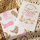 Invitación al primer cumpleaños de Rodeo de chica<br><div class="desc">Chica Primer Rodeo Invitación Listo para ser personalizado por usted!</div>