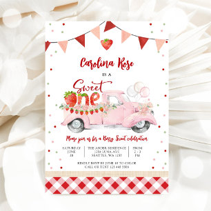 Invitación al Primer Cumpleaños de Strawberry Truc